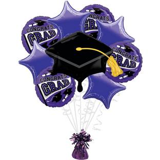 Purple Congrats Grad Foil Balloon Bouquet - True to Your School